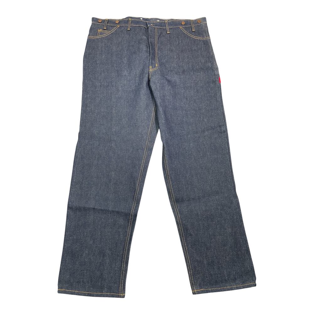 Vintage 80s GWG Red Strap Denim Work Pant Deadstock